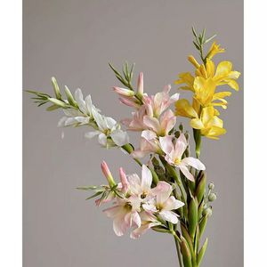 Décoration florale artificielle Gladiolus pour salon, grand arrangement de vase au sol - Product Image 2