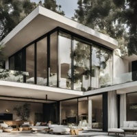 Ventanas panorámicas modernas personalizadas, puertas, vidrio templado negro, ventana de imagen fija de aluminio, estilo americano, venta con recubrimiento en polvo