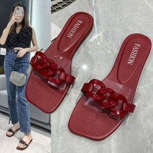 Yongge <span class=keywords><strong>2022</strong></span> - Sandalias de Verano para Mujer, Estilo Bailarina, Planas, con Exterior Transparente - Product Image 4