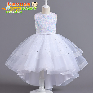 Abito da bambina in stile occidentale con coda, <span class=keywords><strong>elegante</strong></span> vestito girocollo per bambine, design per bambine di 10 anni - Product Image 3