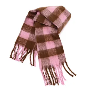 Женский шерстяной шарф с кисточками, HZW-22016 оптом
