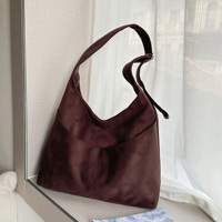 Sac à bandoulière vintage en daim mat pour femme, sac fourre-tout minimaliste multi-poches, grande capacité, sac à main de travail pour les trajets quotidiens, OEM