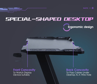Table de jeu électrique réglable en hauteur fixe en forme de Z G25, texture en fibre de carbone, bureau d'ordinateur de course avec éclairage LED