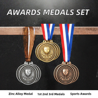 Médailles en alliage de zinc et acrylique pour 1er, 2e et 3e places, trophées de compétition sportive pour adultes, lot de 3, impression UV