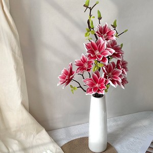 Nouvelles fleurs artificielles en soie de <span class=keywords><strong>magnolia</strong></span> à tige en <span class=keywords><strong>fil</strong></span> métallique, faites à la main, modernes et écologiques pour la décoration d'hôtels, de restaurants, de maisons et de mariages - Product Image 1