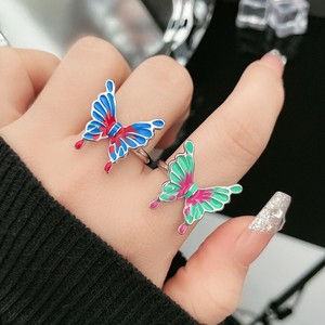 Anillos de Mariposa Coloridos con Degradado de Color de Moda para Mujer, Anillo de Dedo Abierto de Tendencia, Regalos de Joyería - Product Image 6