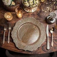 Assiettes et plateaux à fruits en plastique or rose de style européen de 33 cm (13 pouces) fournis par l'usine, assiettes de présentation en gros pour Noël