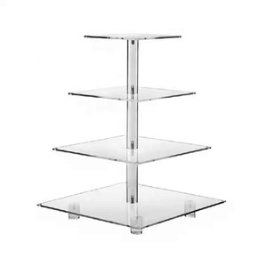 Soportes decorativos para pasteles de boda <span class=keywords><strong>real</strong></span>, encimera personalizada de Metal transparente, estantes de exhibición transparentes de 3/4/5/6/7 niveles - Product Image 4