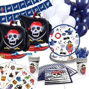 YOT Set per Festa di Compleanno a Tema <span class=keywords><strong>Pirata</strong></span>, Bellissime Decorazioni in Carta, Stoviglie Monouso 27x23x10cm, per 16 Persone - Product Image 1