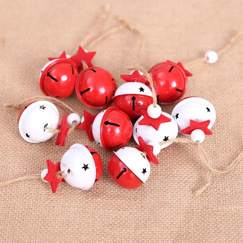 (5 unids/bolsa) Mini rojo campana colgante de Navidad juguete del animal doméstico de la boda piezas decorativas acuerdo Accesorios