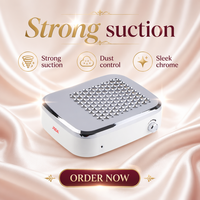 JSDA A9 Aspirateur de poussière à ongles électrique portable professionnel, double face, mini, amovible, en plastique, pour salon, nouveau design