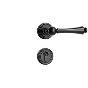 Maniglia per Porta Interna Nera Opaca Stile Vintage, Moderna Classica in Ottone con Foro per Chiave, per Sistemi di Arredo per Appartamenti e Uffici - Product Image 1