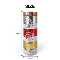 Boîte de rangement en métal empilable à 3 niveaux avec logo de la marque JYB imprimé, boîte vide multi-couches, boîte à chocolat, boîte à bonbons pour cadeau de Noël
