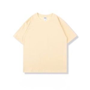 Pure Cotton Crew Neck <b>T</b>-<b>Shirt</b> 300g Solid Color Loose Fit Breathable For <b>Teenager</b> Men's <b>T</b>-<b>Shirts</b> - Product Image 2