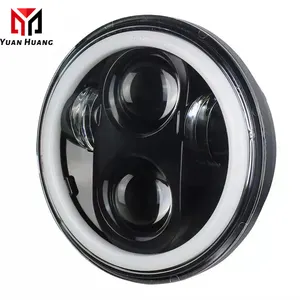 Blanc DRL ambre clignotant moto système d'éclairage 7 pouces LED projecteur phare Compatible pour <span class=keywords><strong>Lada</strong></span> <span class=keywords><strong>Niva</strong></span> <span class=keywords><strong>4x4</strong></span> - Product Image 1