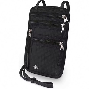 Muestra gratuita al por mayor: Cartera de cuello RFID negra para pasaporte, tarjetero y monedero. - Product Image 1