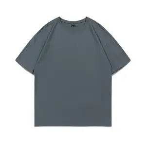 Camiseta informal con cuello redondo para hombre 100% tela de punto de algodón 200 gramos estilo de moda estilo informal