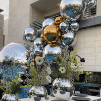 Set de 6 Globos Esféricos Inflables Plateados para Fiesta de Navidad, Esfera Grande Inflable para Decoración de Fiesta, Globo Espejo Dorado Brillante