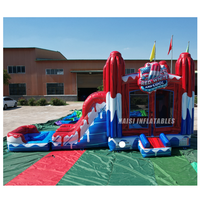 Toboggan aquatique gonflable en PVC durable et abordable pour enfants, combo château gonflable et toboggan aquatique pour fêtes