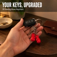 Porte-clés Gant de Boxe 3D en Alliage de Zinc, Mini Gants de Boxe, Anneau Porte-clés en Métal, Pendentif pour Clés de Voiture, Cadeau Sportif pour Hommes et Femmes