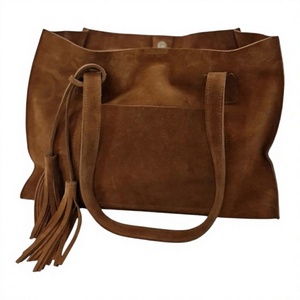 Pochette pour femme en cuir véritable léger, durable et souple, avec fermeture éclair, poignées robustes, écologique, imperméable, grande capacité - Product Image 2