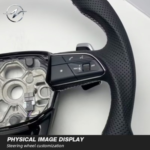 Volante Deportivo Personalizado de Cuero Perforado y Fibra de Carbono para <span class=keywords><strong>Audi</strong></span> A3/A4/A5/A6/Q5/Q7/S3/RS3/RS7/R8/TT - Ajuste Universal - Product Image 3