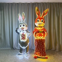 Costume de Mascotte Lapin de Nouvel An pour Adulte, Costume de la Richesse, Unisexe, en Tissu Tendance, Accessoires pour Noël et Anniversaire