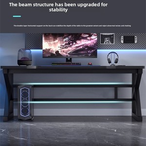 Ensemble bureau et chaise en acier en forme de L personnalisable, modèle A85, pour e-sport, bureau, maison, étude, bibliothèque - Product Image 2