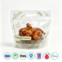 Sachet réutilisable et recyclable pour poulet rôti, compatible micro-ondes, avec fenêtre anti-buée et fermeture éclair, pochette verticale pour poulet chaud et nourriture pour animaux de compagnie
