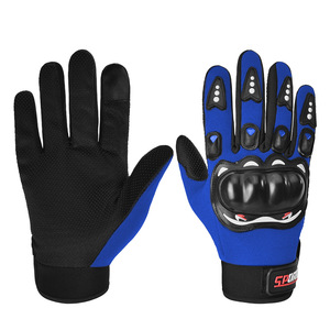 Sport Riding Gloves <b>Full</b> Finger Anti <b>Slip</b> Silicone Touchscreen Motorcycle Gloves For Men Adult Bicycle Use Black Rose Red Blue - Product Image 4