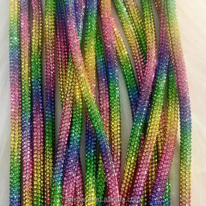 Venta directa de fábrica 8 filas 6mm de diámetro cuerda de cristal <span class=keywords><strong>Strass</strong></span> cordón suelto diamante Rhinestone cadena para sudaderas con capucha - Product Image 2