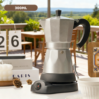 Cafetière électrique personnalisable Kingze 300ML en aluminium avec prise EU/US Chauffage rapide