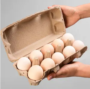 펄프 계란 쟁반 형 닭 계란 판지 환경 처분할 수 있는 12 팩 제지용 펄프 계란 쟁반