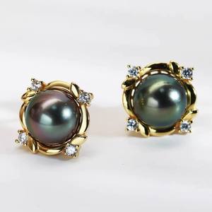 22509DIY Accesorios de Perlas, Pendientes de Plata S925, Soporte Hueco para Perlas, Pendientes de Plata con Perlas Redondas de 10-11 mm - Product Image 2