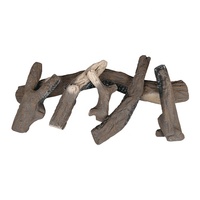 Bûches de cheminée en fibre céramique réalistes, résistantes à la chaleur, imitation bois pour cheminées à gaz