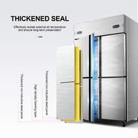 Réfrigérateur commercial 800L côte à côte en acier inoxydable, refroidisseur à température unique pour viande, réfrigérateur de cuisine