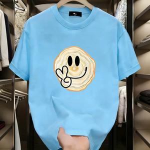 T-shirt da <span class=keywords><strong>uomo</strong></span> Hip Hop Creative Tree Ring Smiley con grafica del simbolo della pace, in cotone, a maniche corte, stile streetwear - Product Image 6