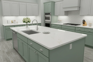 Grande dalle de quartz artificiel Calacatta Gold Sand du Vietnam, moderne, pour hôtel, salle de bain, cuisine - Product Image 4