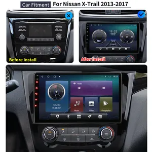 Tela Android Krando 10" para Nissan X-Trail 2013 - 2017 Headunit Carro Carplay sem fio embutido + Android auto 4G WIFI 64G 128G