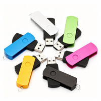 Clé USB pivotante en métal pour gadgets mobiles intelligents, 16 Go, 32 Go, avec logo personnalisé, clé USB promotionnelle