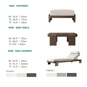 Chaise longue de jardin moderne, durable, portable, en aluminium, pour l'extérieur, réglable, pour la <span class=keywords><strong>plage</strong></span>, la cour, le salon, l'école - Product Image 2