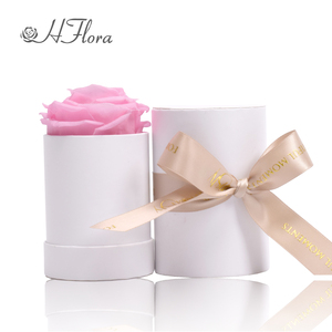 Nuevo regalo de San Valentín, cilindro de flor redonda, caja de regalo de Rosa preservada, flor eterna - Product Image 5