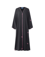 Robe Abaya noire traditionnelle pour femmes musulmanes avec broderie rose Mots-clés Vêtements et accessoires islamiques