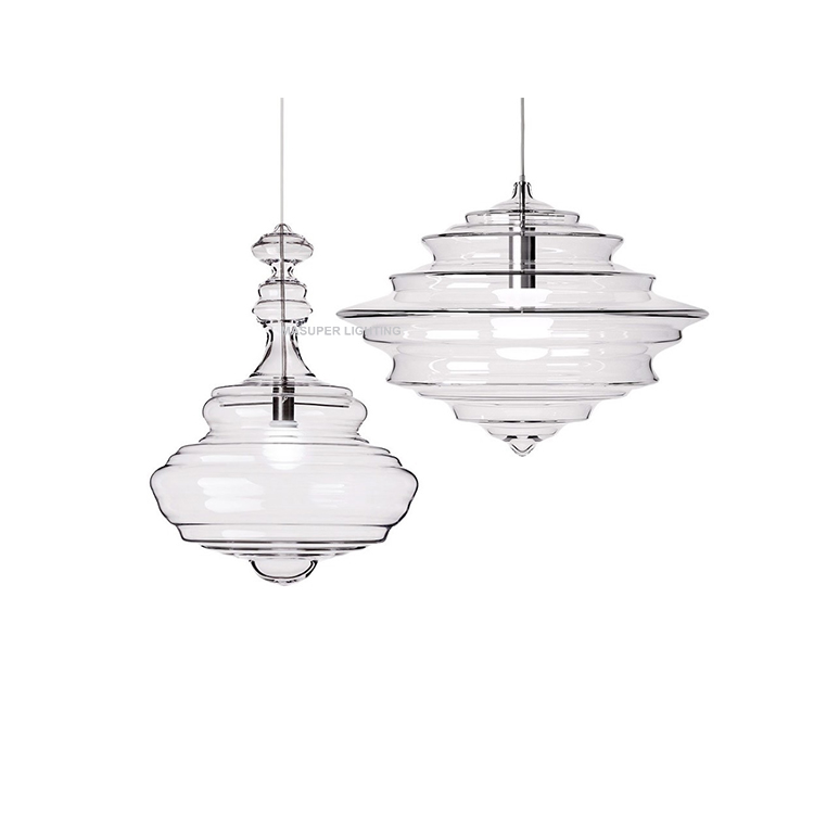Современный подвесной светильник из прозрачного стекла