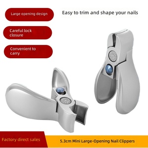 Coupe-ongles en acier inoxydable durable, nouveau design, à mâchoires larges, outil de manucure, lame courbée, portable pour les ongles des doigts et des orteils - Product Image 2