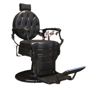 Fauteuil <span class=keywords><strong>de</strong></span> barbier en cuir rétro haut <span class=keywords><strong>de</strong></span> gamme pour hommes, avec fonctions inclinables et rotatives, et accoudoirs, pour <span class=keywords><strong>salon</strong></span> <span class=keywords><strong>de</strong></span> <span class=keywords><strong>coiffure</strong></span> et barbier - Product Image 5