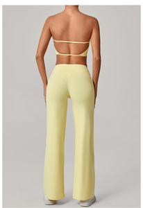 <span class=keywords><strong>Ensemble</strong></span> de yoga 2 pièces pour <span class=keywords><strong>femme</strong></span>, doux comme du beurre, avec coussinets amovibles, coupe large, antichoc, pour l'entraînement - Product Image 4