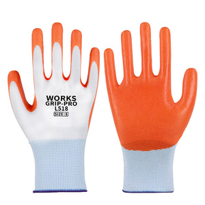 Guantes de Trabajo Recubiertos de Nitrilo con 13 Puntos de Microdiamantes Antideslizantes para Construcción y Trabajo General - Product Image 5