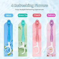 Lot de 10 mini-brosses à dents jetables avec dentifrice pré-appliqué, gratte-langue et fil dentaire, parfum lavande, kit de voyage portable