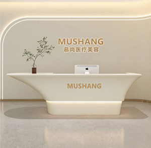 High End Minimalist Luxury Lobby <b>Desk</b> Smooth Round <b>Corner</b> Design Waterproof Wear Resistant Material Custom Made - Product Image 1
